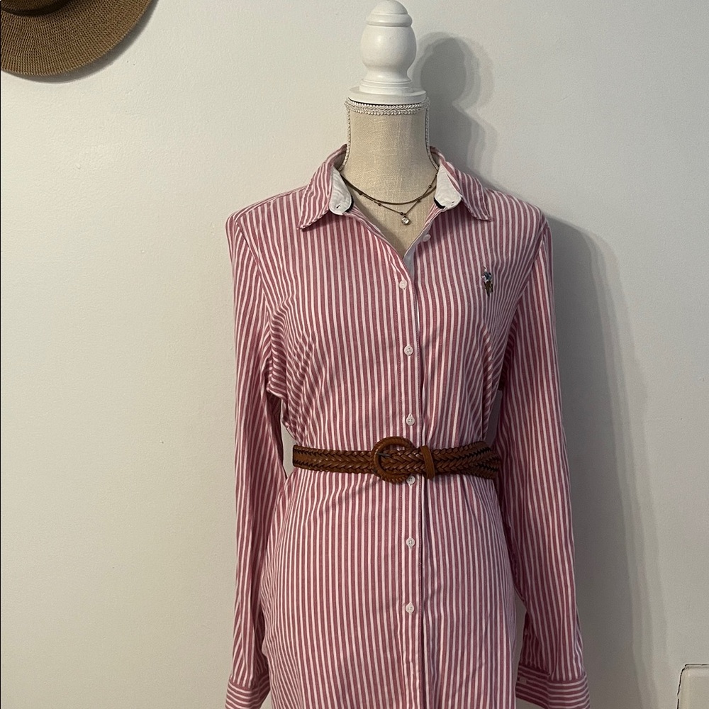 U.S. Polo Assn. Pink & White Striped Button-Down Shirt